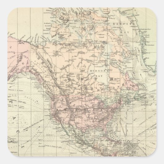 Wereld aan Mercator's Projection Vierkante Sticker (Voorkant)