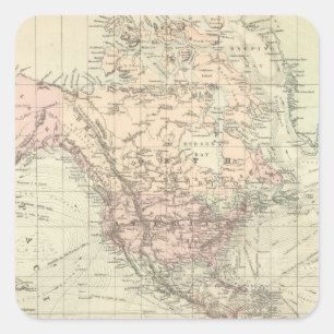 Wereld aan Mercator's Projection Vierkante Sticker