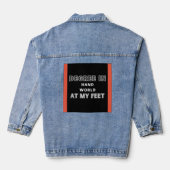 Wereld aan mijn voeten Afstuderen jas Denim Jacket (Achterkant)