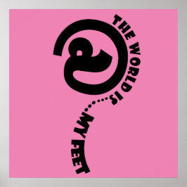 wereld aan mijn voeten gelukkig poster