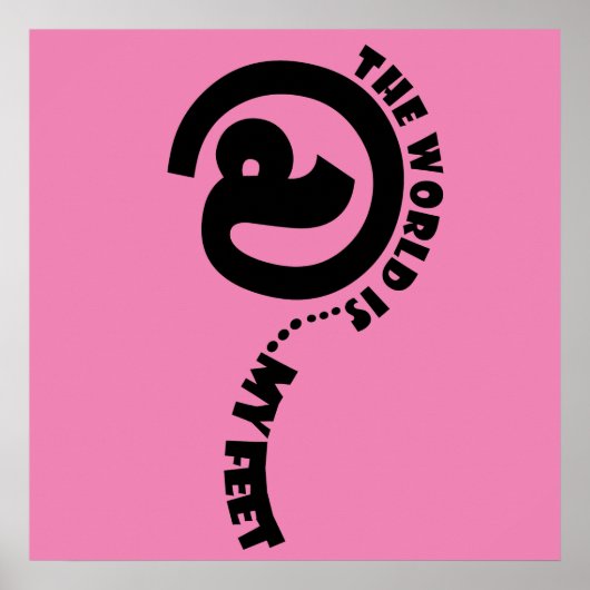 wereld aan mijn voeten gelukkig poster (Voorkant)