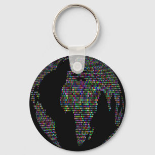 wereld aarde planeet globe kaart sleutelhanger