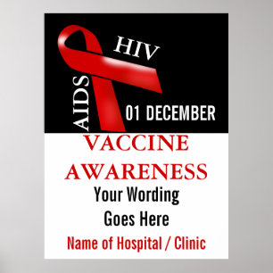Wereld AIDS dag bewustzijn, doe het rode lint Poster