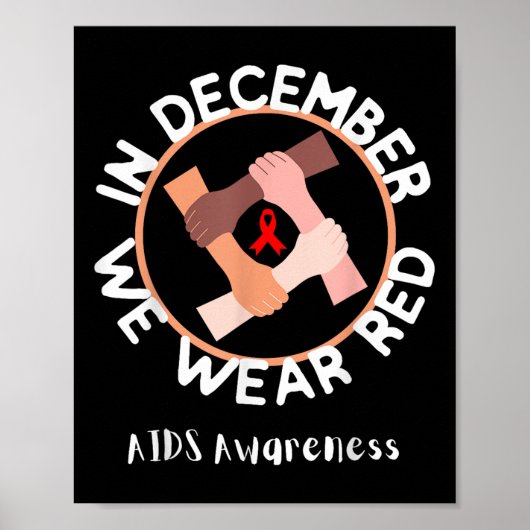 Wereld Aids Dag In december Draag we het bewustzij Poster (Voorkant)