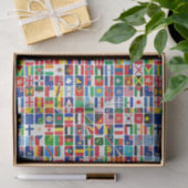 Wereld Alle Landen Natie Vlaggen Decoupage Tissuepapier (Geschenk)