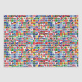 Wereld Alle Landen Natie Vlaggen Decoupage Tissuepapier (Voorkant)
