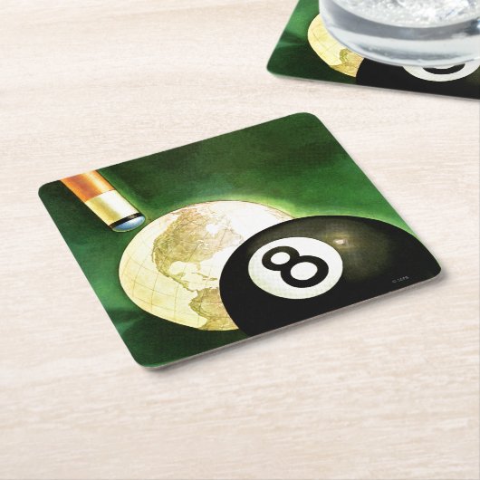 Wereld als blikvanger kartonnen onderzetters (Schuin)