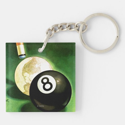 Wereld als blikvanger sleutelhanger (Achterkant)