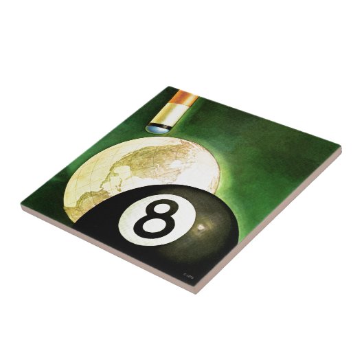 Wereld als blikvanger tegeltje (Zijkant)