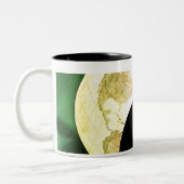 Wereld als blikvanger tweekleurige koffiemok (Links)