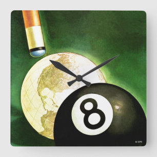 Wereld als blikvanger vierkante klok