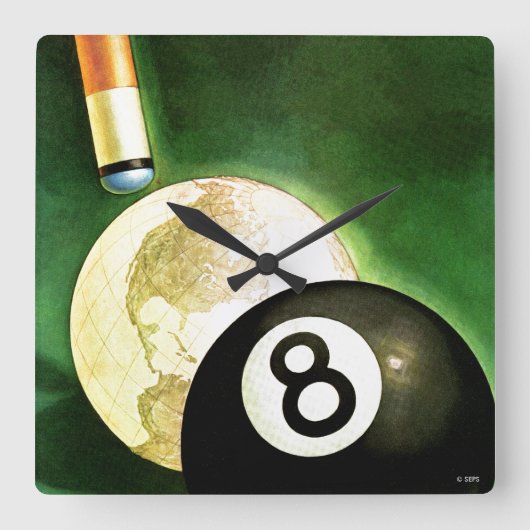 Wereld als blikvanger vierkante klok (Voorkant)