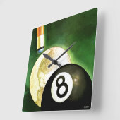 Wereld als blikvanger vierkante klok (Hoek)