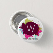 Wereld artistist netwerk, knop ronde button 3,2 cm (Voorkant /achterkant)
