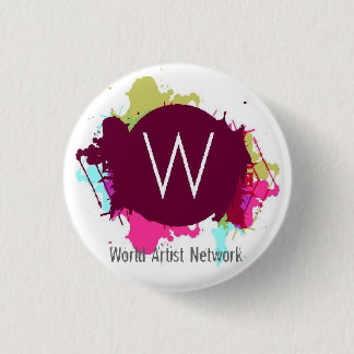 Wereld artistist netwerk, knop ronde button 3,2 cm
