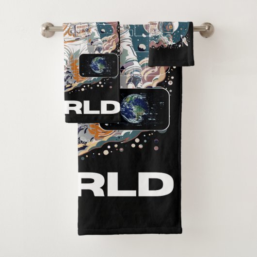 Wereld Astronaut ontwerp Bad Handdoek (Insitu)