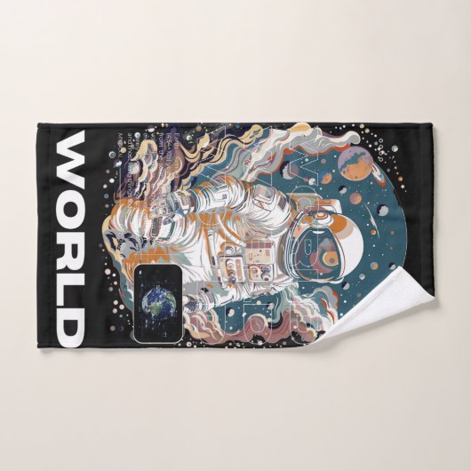 Wereld Astronaut ontwerp Bad Handdoek (Handdoek)