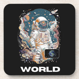 Wereld Astronaut ontwerp Bier Onderzetter