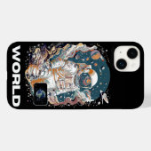 WERELD Astronaut ontwerp Case-Mate iPhone Case (Achterkant (horizontaal))
