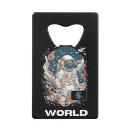 WERELD Astronaut ontwerp Creditkaart Flessenopener