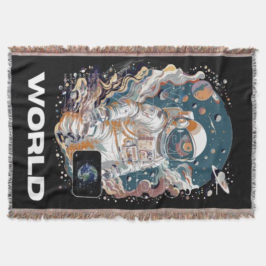 Wereld Astronaut ontwerp Deken (Voorkant)