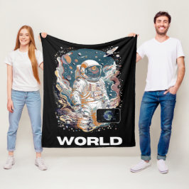 Wereld Astronaut ontwerp Fleece Deken