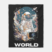 Wereld Astronaut ontwerp Fleece Deken (Voorkant)