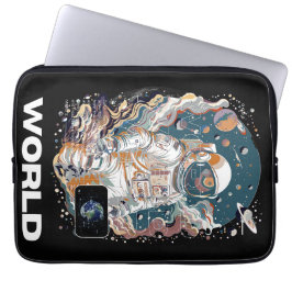 Wereld Astronaut ontwerp Laptop Sleeve