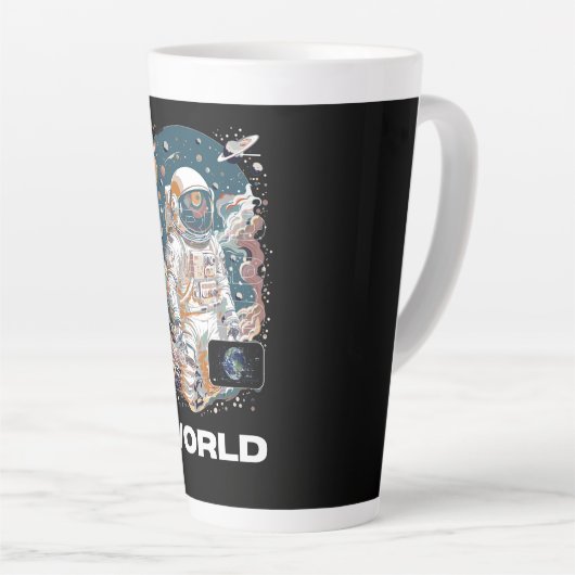 Wereld Astronaut ontwerp Latte Mok (Rechterhoek)