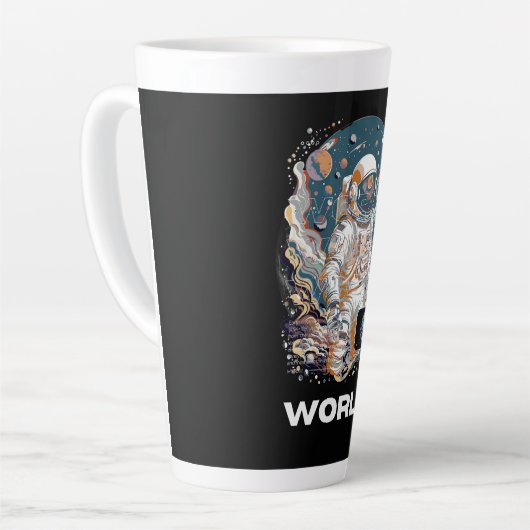 Wereld Astronaut ontwerp Latte Mok (Linkerhoek)