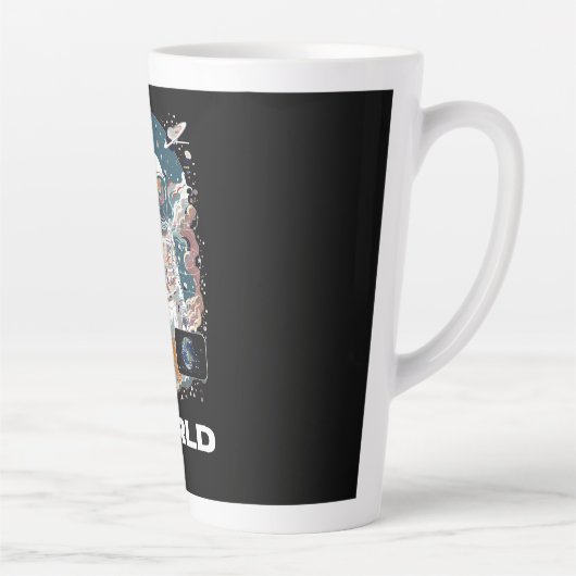 Wereld Astronaut ontwerp Latte Mok (Rechts)
