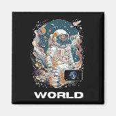 Wereld Astronaut ontwerp Magneet (Voorkant)