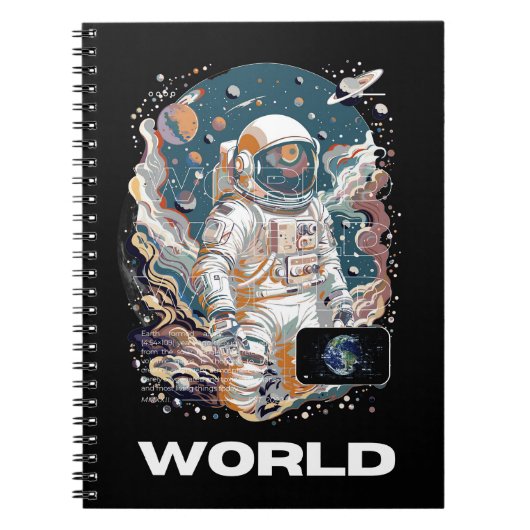 Wereld Astronaut ontwerp Notitieboek (Voorkant)