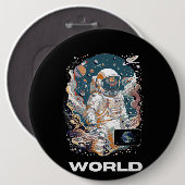 Wereld Astronaut ontwerp Ronde Button 6,0 Cm (Voorkant /achterkant)
