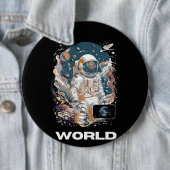 Wereld Astronaut ontwerp Ronde Button 6,0 Cm (In situ)