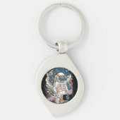 Wereld Astronaut ontwerp Sleutelhanger (Voorkant)