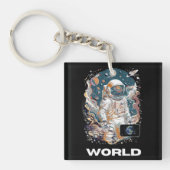 Wereld Astronaut ontwerp Sleutelhanger (voorkant)