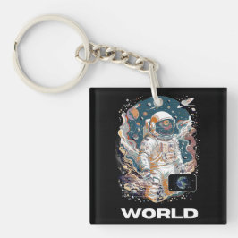 Wereld Astronaut ontwerp Sleutelhanger