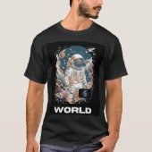 Wereld Astronaut ontwerp T-shirt (Voorkant)