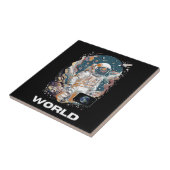 Wereld Astronaut ontwerp Tegeltje (Zijkant)