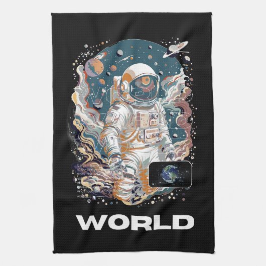 Wereld Astronaut ontwerp Theedoek (Verticaal)