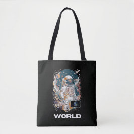 Wereld Astronaut ontwerp Tote Bag