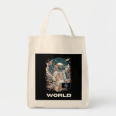 Wereld Astronaut ontwerp Tote Bag (Voorkant)