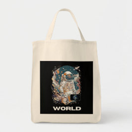 Wereld Astronaut ontwerp Tote Bag