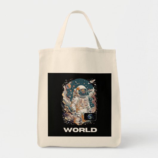 Wereld Astronaut ontwerp Tote Bag (Voorkant)