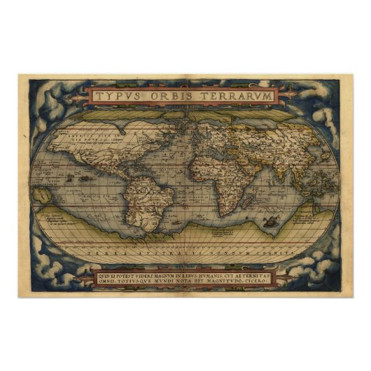  Wereld Atlas Map Afdrukken (Voorkant)