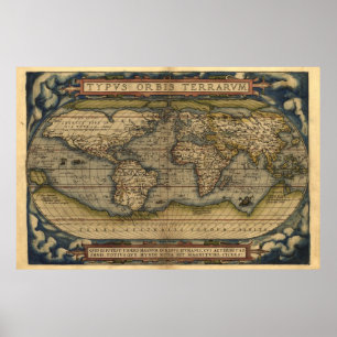  Wereld Atlas Map Afdrukken Poster