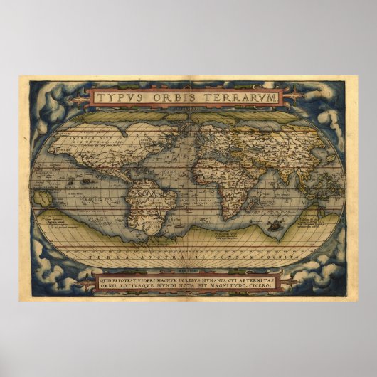  Wereld Atlas Map Afdrukken Poster (Voorkant)