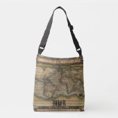  Wereld Atlas Map Crossbody Tas (Voorkant)
