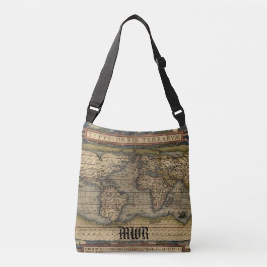 Wereld Atlas Map Crossbody Tas (Voorkant)